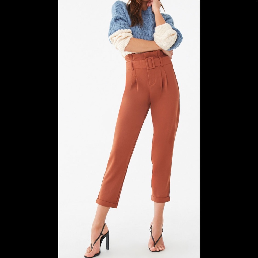 D-Ring Belt Cuffed Trousers - cropped - Picture 2 of 5